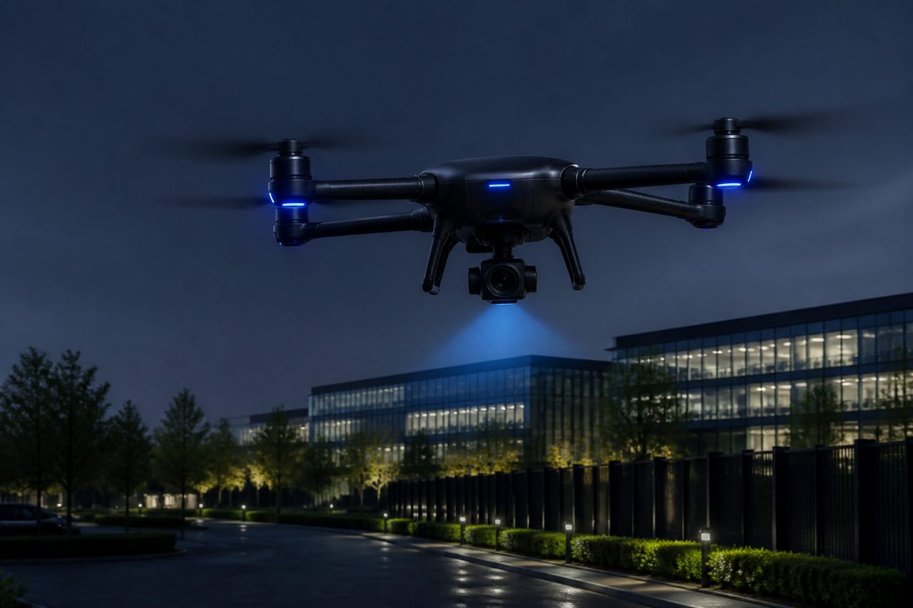 Autonomous drone security patrol